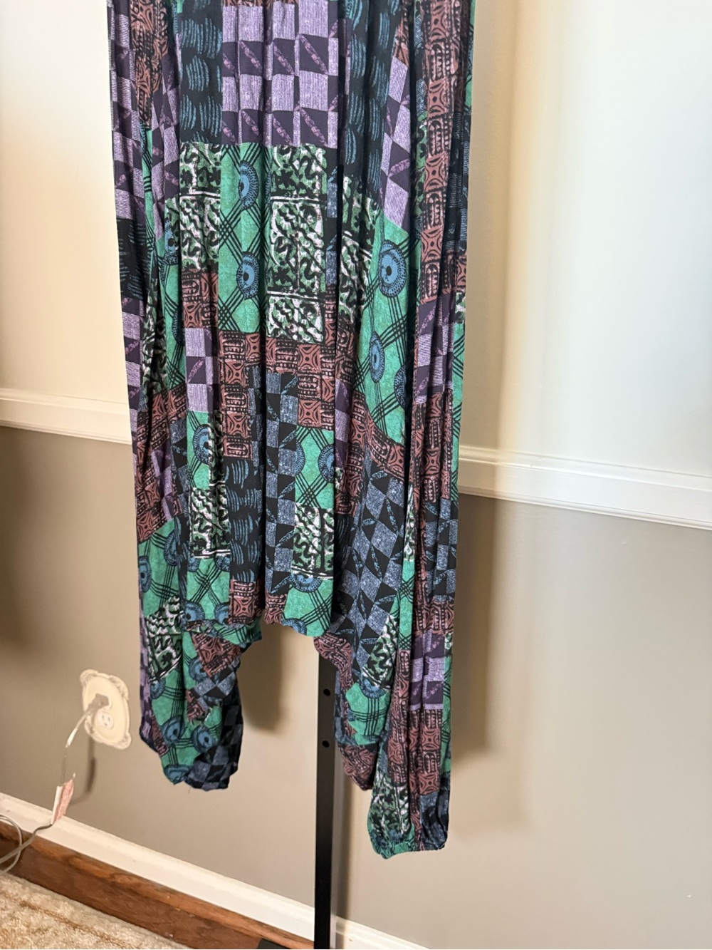 Free People Into the Wild Boho Patchwork Harem Pant Size Small Slouchy Fit - Picture 4 of 9